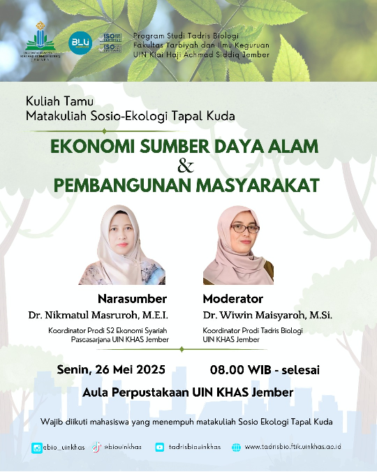 Kuliah Tamu Mata Kuliah Sosio-Ekologi Tapal Kuda